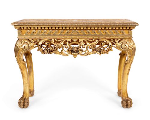 AN IRISH GEORGE II STYLE GILTWOOD