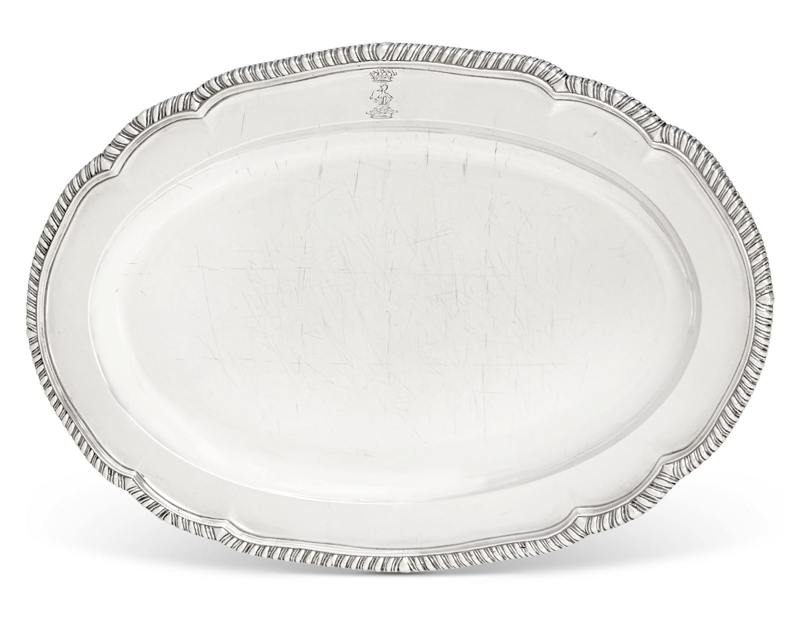 AN IRISH GEORGE III SILVER OVAL
