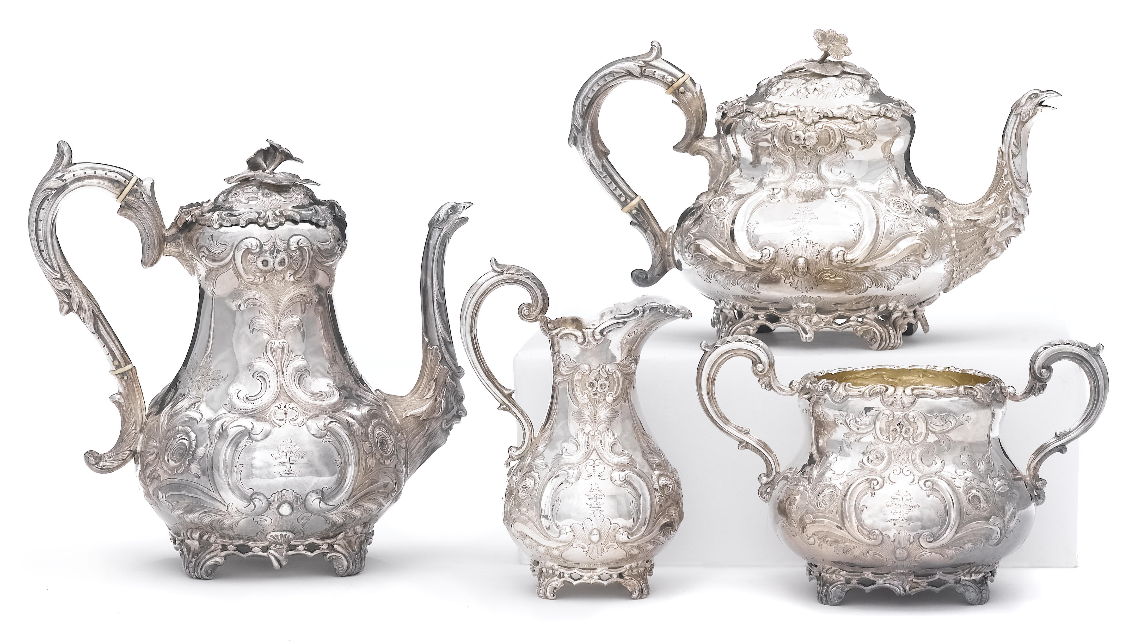 An Irish Victorian silver four