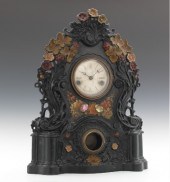 An Iron Front Shelf Clock by A