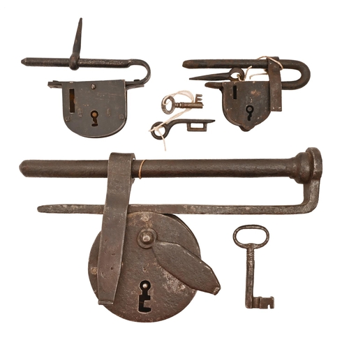 An iron gate lock and