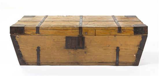 An Iron Mounted Pine Trunk of