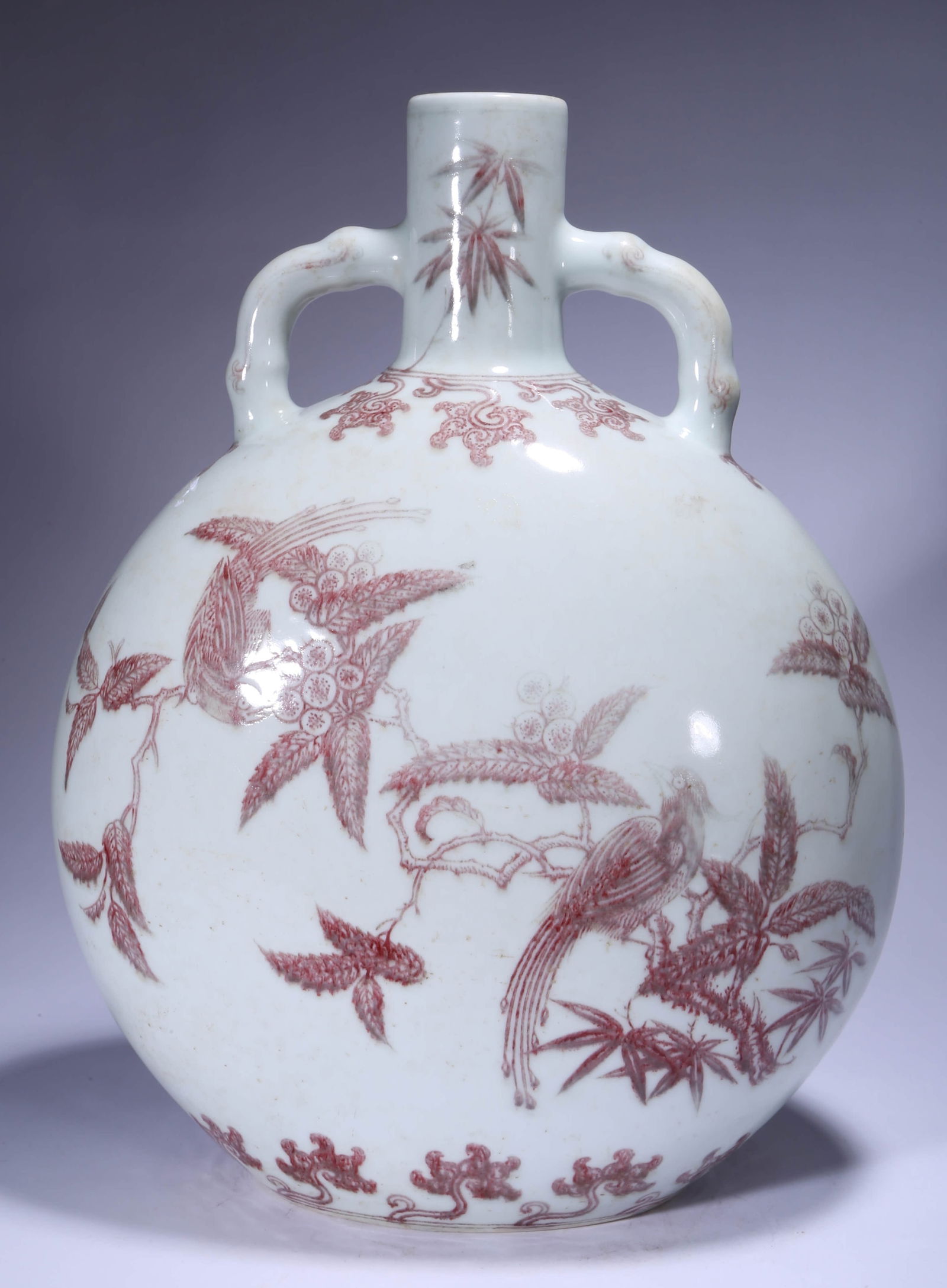AN IRON-RED 'FLORAL AND BIRD'