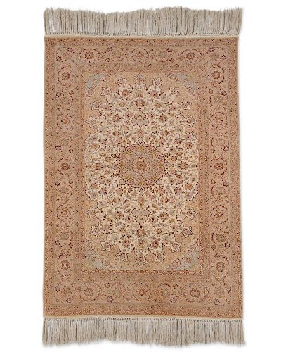 AN ISFAHAN SILK RUGAn Isfahan