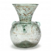 AN ISLAMIC PAINTED GLASS OIL L