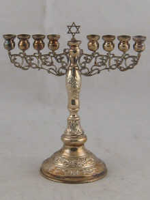 An Israeli sterling silver chanukia