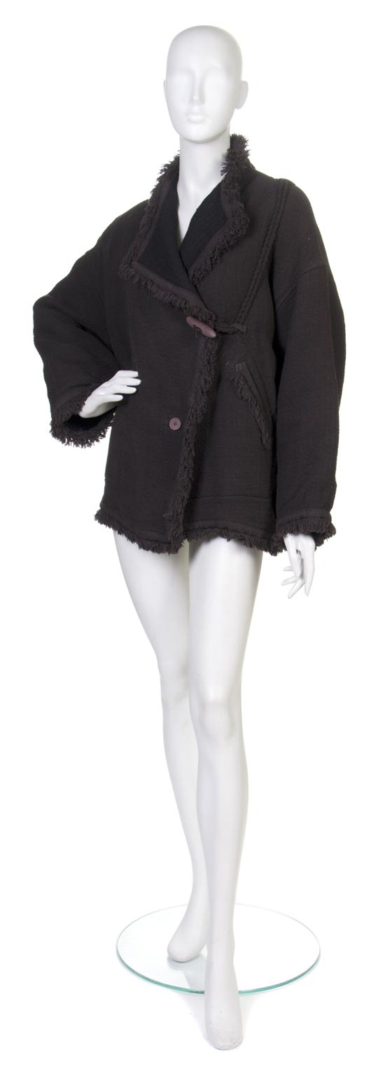 An Issey Miyake Black Jacket fringe