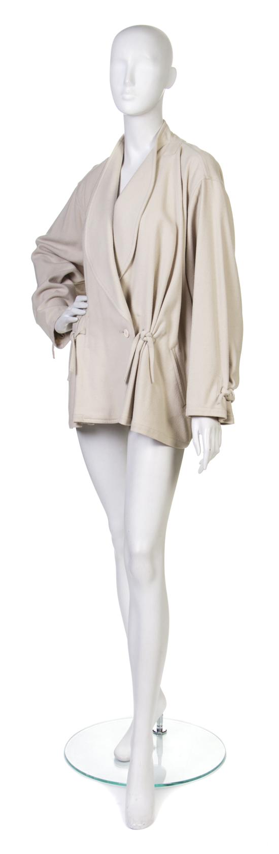 An Issey Miyake Cream Wool Jacket