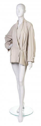 An Issey Miyake Cream Wool Jac