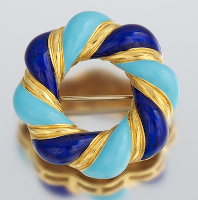 An Italian 18k Gold and Enamel