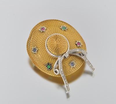An Italian 18k Gold Hat Design