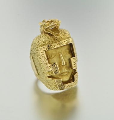 An Italian 18k Gold Warrior Ring