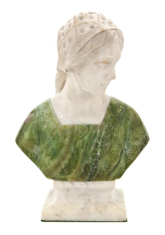 An Italian Alabaster Bust Laura