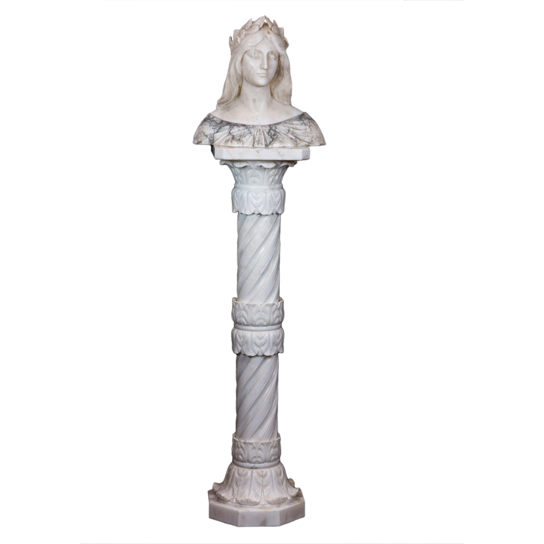 AN ITALIAN ALABASTER BUST OF A