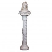 AN ITALIAN ALABASTER BUST OF A