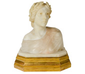 AN ITALIAN ALABASTER BUST OF Y