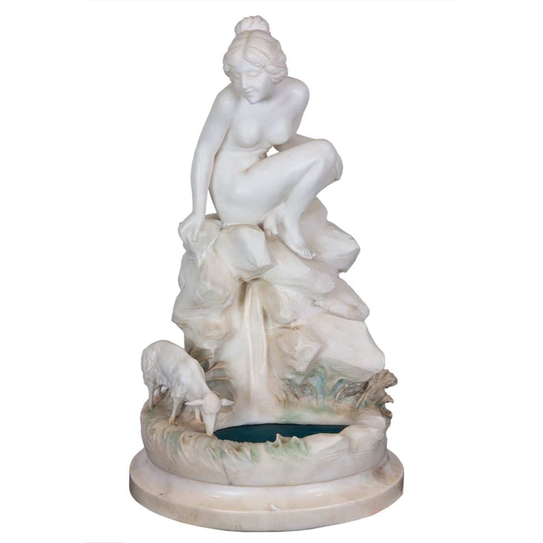 AN ITALIAN ALABASTER FIGURAL LAMP