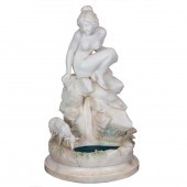 AN ITALIAN ALABASTER FIGURAL L