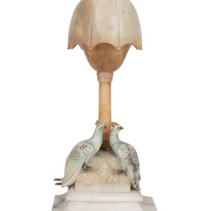 An Italian Alabaster Lamp LATE