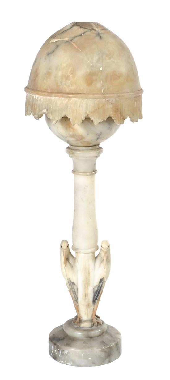 An Italian Alabaster Lamp of
