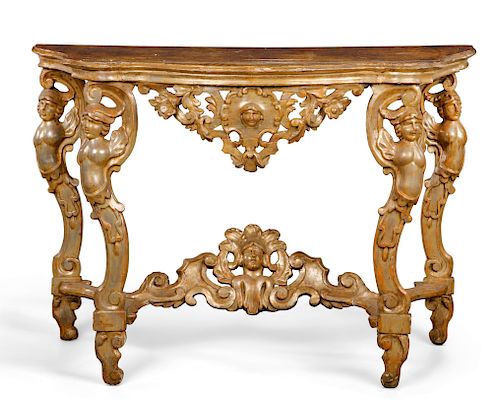 AN ITALIAN BAROQUE CONSOLE
