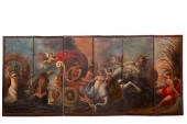 AN ITALIAN BAROQUE PAINTED SIX