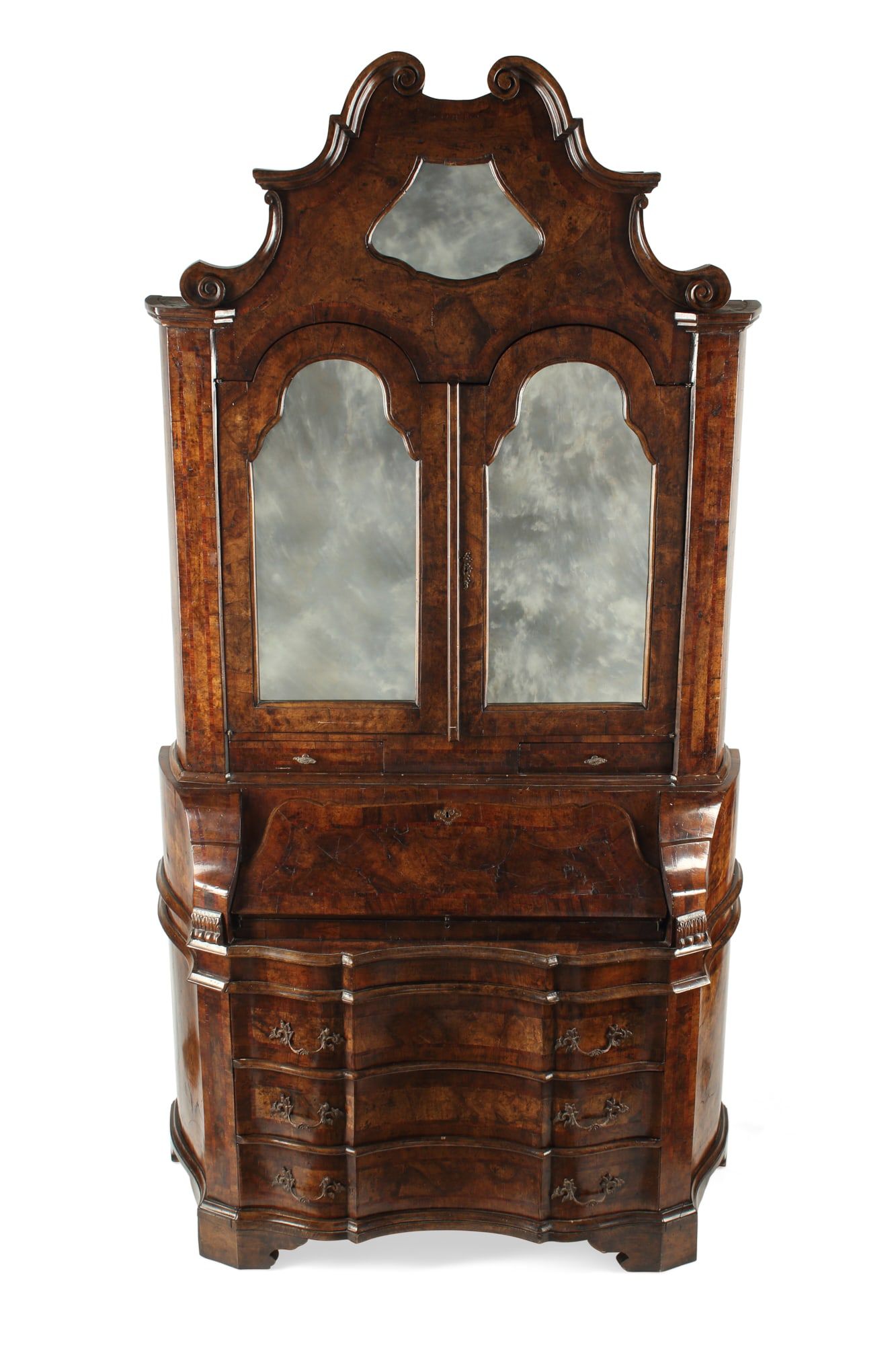 AN ITALIAN BAROQUE STYLE WALNUT