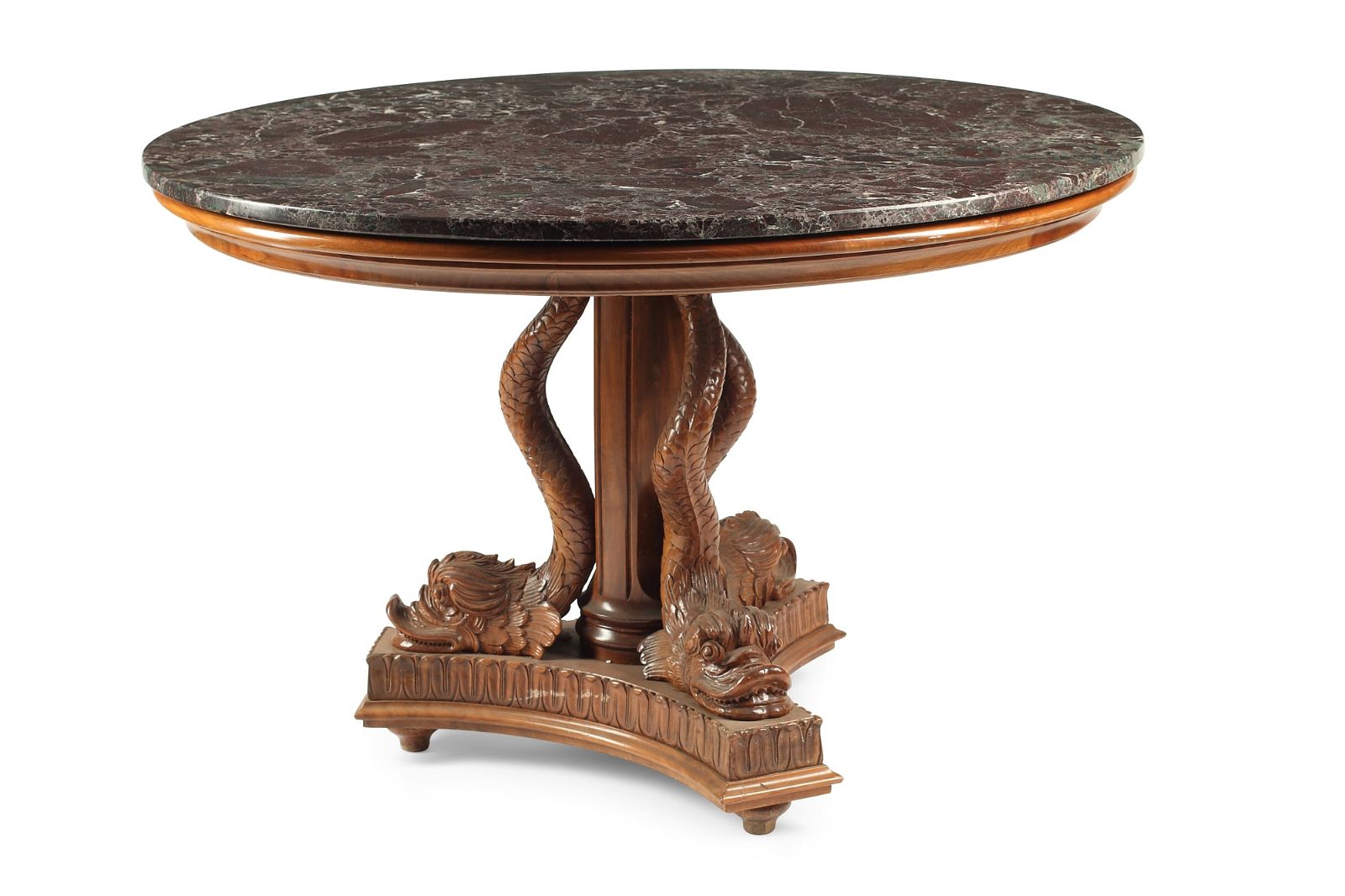 AN ITALIAN BAROQUE STYLE WALNUT