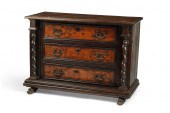 AN ITALIAN BAROQUE WALNUT AND