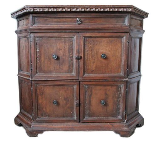 AN ITALIAN BAROQUE WALNUT