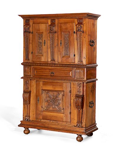 AN ITALIAN BAROQUE WALNUT SIDE