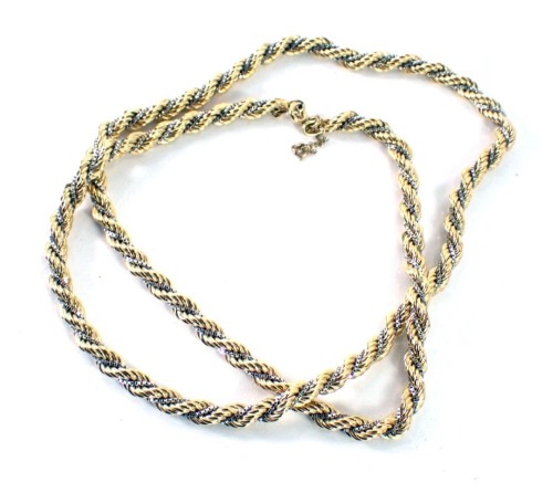 An Italian bicolour twist necklace,
