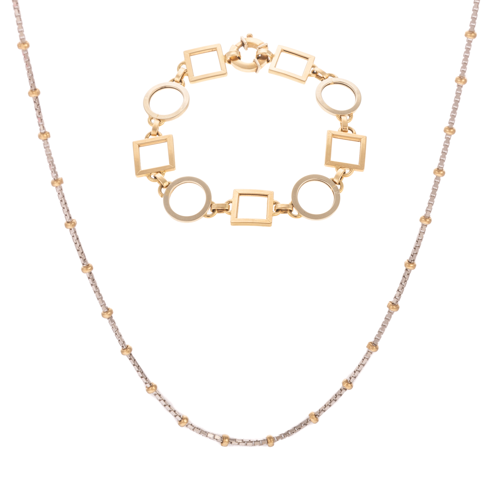 AN ITALIAN BRACELET & NECKLACE IN