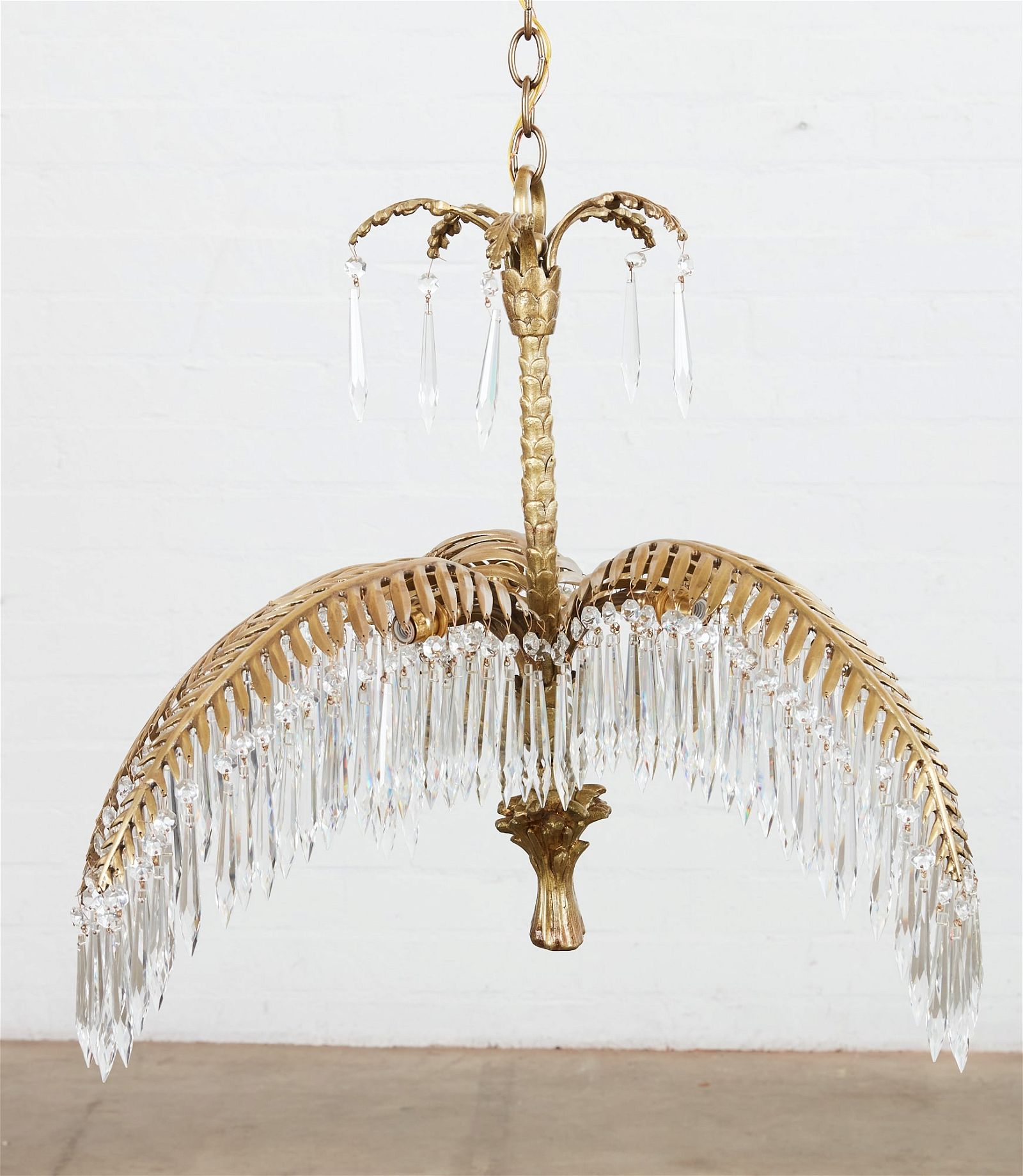 AN ITALIAN BRASS PALM FROND
