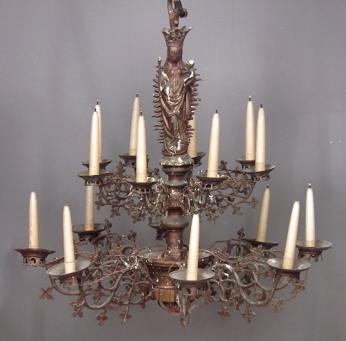 An Italian brass sixteen light