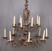 An Italian brass sixteen light