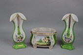 AN ITALIAN BULB POT AND TWO BO