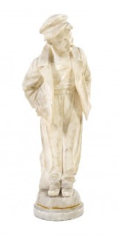 An Italian Carved Alabaster Fi