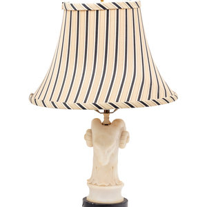 An Italian Carved Alabaster Lamp