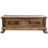 AN ITALIAN CARVED CASSONE 18TH
