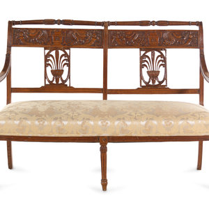 An Italian Carved Fruitwood Bench