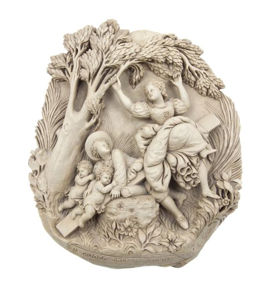 * An Italian Carved Lava Relief