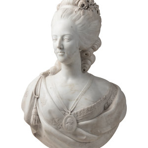 An Italian Carved Marble Bust of