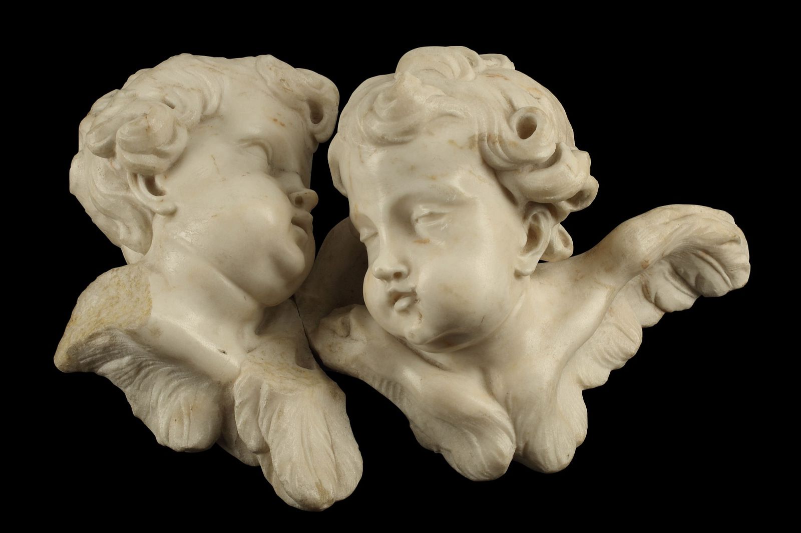 AN ITALIAN CARVED MARBLE GROUP OF