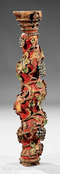 An Italian Carved Polychromed and