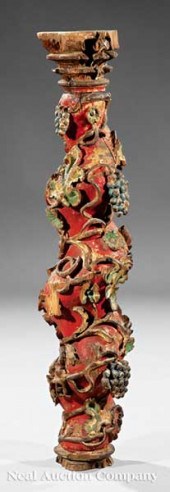 An Italian Carved Polychromed