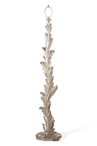 AN ITALIAN CARVED SILVERED WOOD