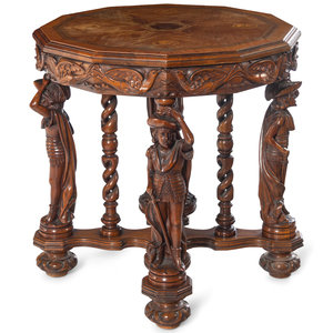 An Italian Carved Walnut and