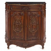 An Italian Carved Walnut Marbl