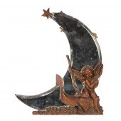 AN ITALIAN CARVED WOOD FIGURAL